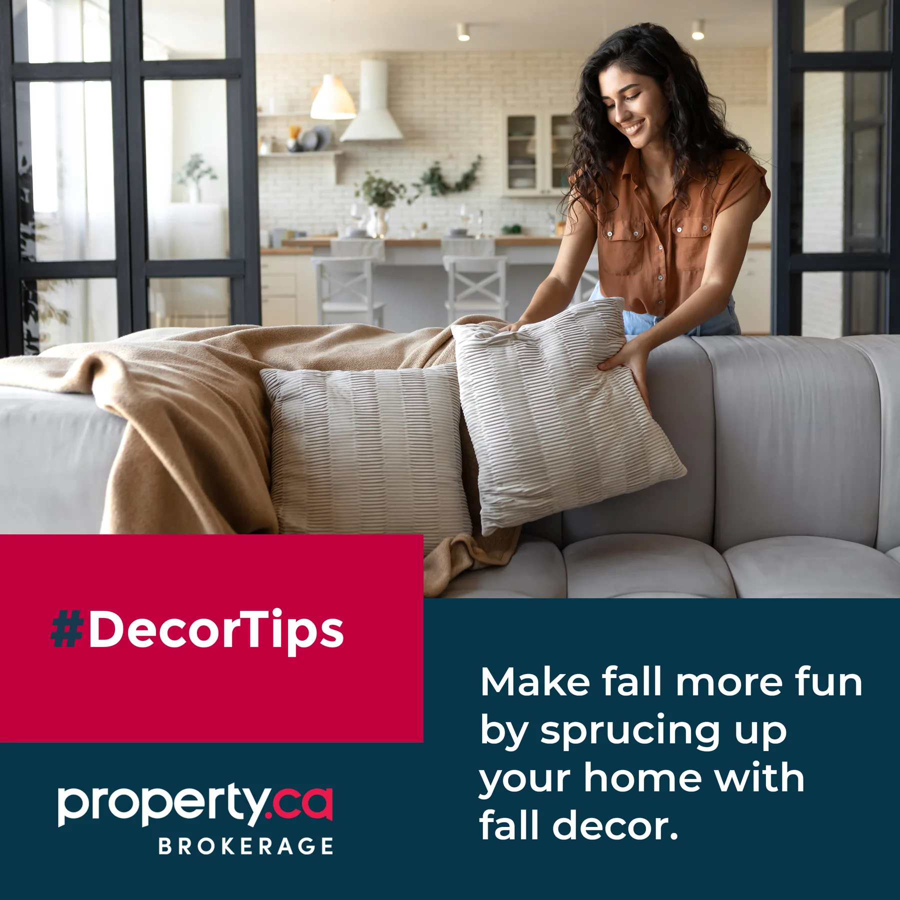 Property.ca branded social content about home decor tips.